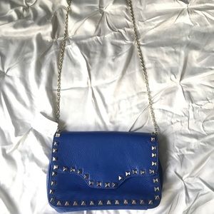 Blue studded crossbody